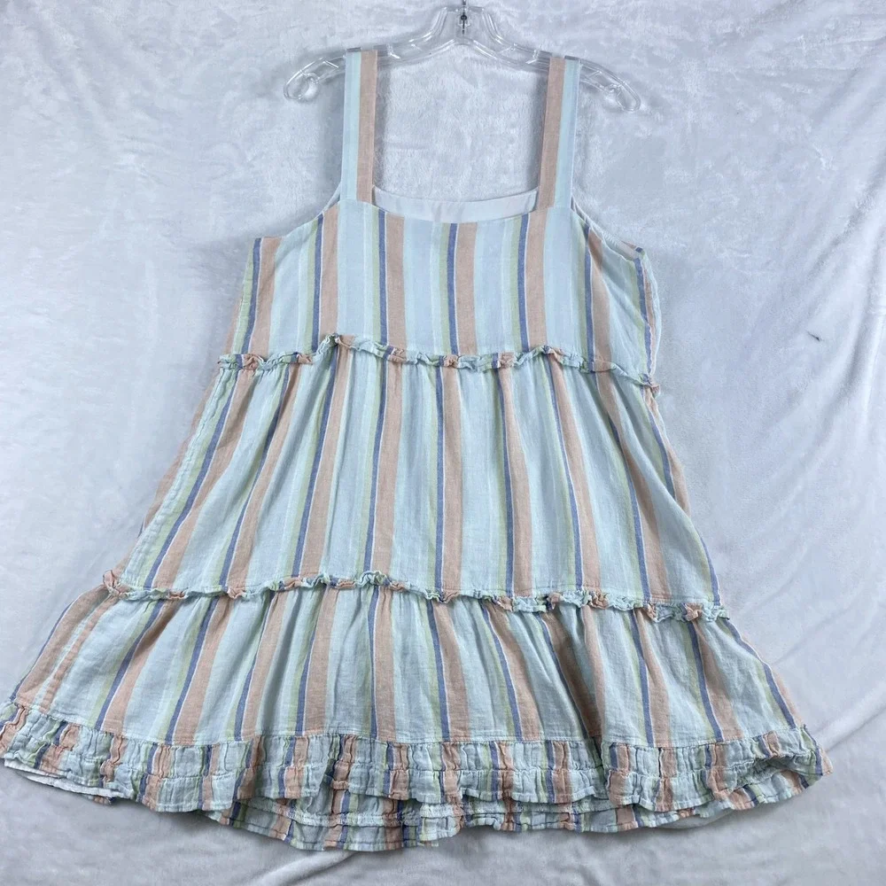 Rails Sandy Mini Dress Women Sz XL Sleeveless Beachy Linen Blend Coastal - Picture 8 of 12